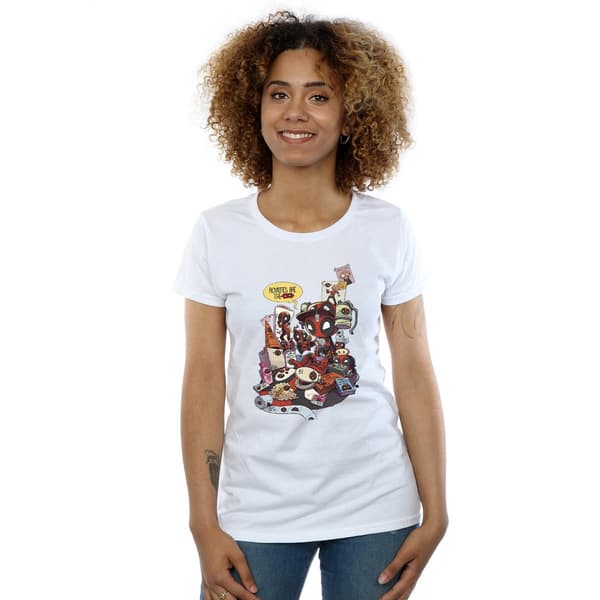 Marvel Dam Deadpool Merchandise Royalties T-shirt i bomull White M