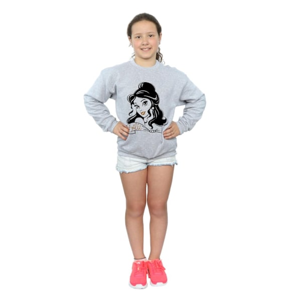 Disney Princess Girls Belle Sparkle Sweatshirt 12-13 år Spor Sports Grey 12-13 Years