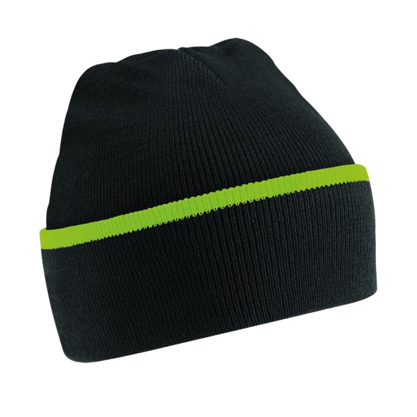 Beechfield Teamwear Beanie One Size Svart/Limegrön Black/Lime Green One Size