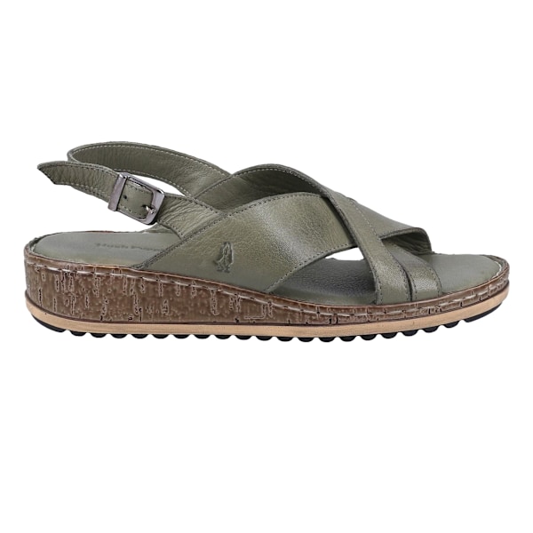 Hush Puppies Dam/Dam Elena Läder Kilklacksandal 4 UK Oliv Olive 4 UK