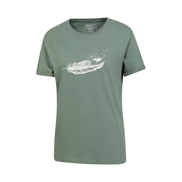 Mountain Warehouse Womens/Ladies Wave Feather Organic Loose T-S Khaki Green 12 UK