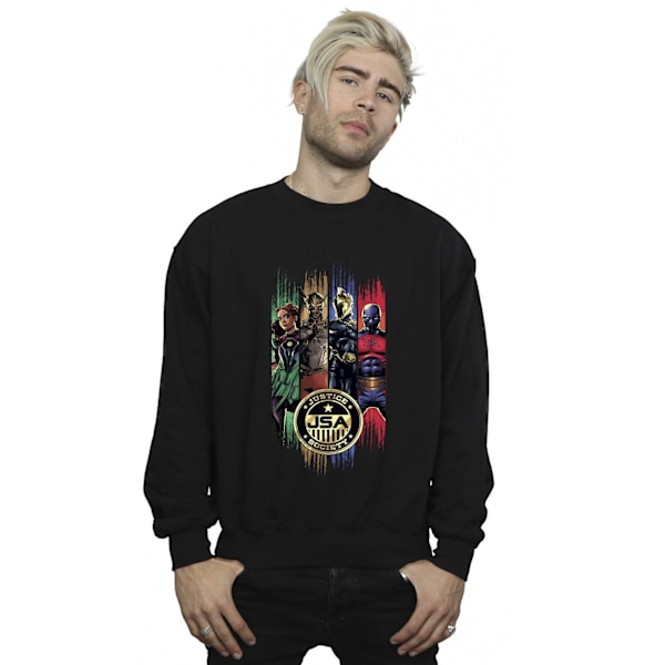 DC Comics Herr Svart Adam JSA Guld Badge Sweatshirt S Svart Black S