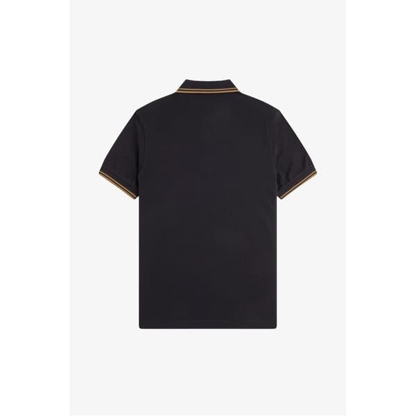 Fred Perry Herr Twin Tip Pikétröja M Svart/Ljusbrun Black/Light Brown M