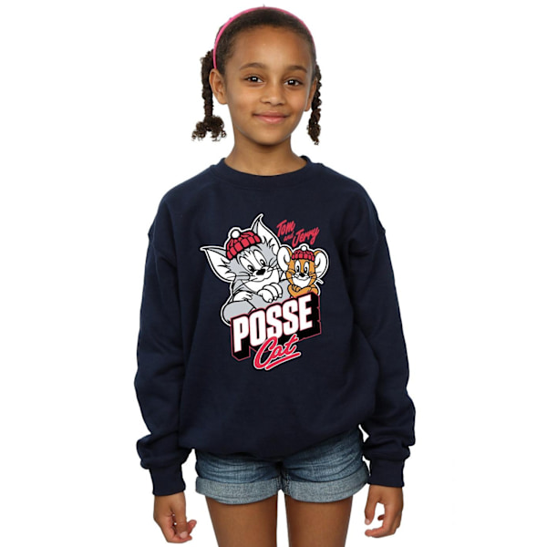 Tom And Jerry Girls Posse Cat Sweatshirt 5-6 år Marinblå Navy Blue 5-6 Years