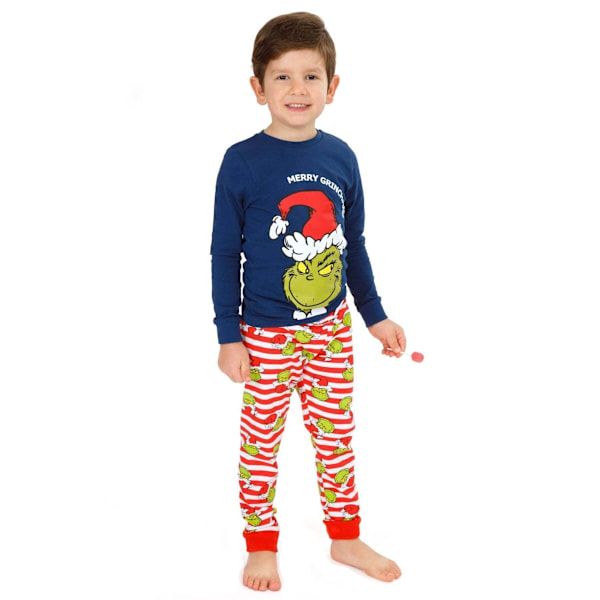 The Grinch Barn/Barnkläder Åtsittande Julpyjamas Set 9-10 År Blue/Green/White/Red 9-10 Years