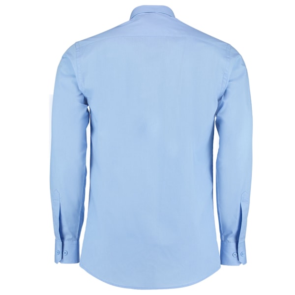 Kustom Kit Herr Poplin Skräddarsydd Långärmad Skjorta 14.5i Light Blue 14.5in