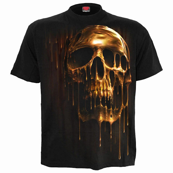 Spiral Direct Unisex Vuxen Droppande Guld T-shirt L Svart Black L