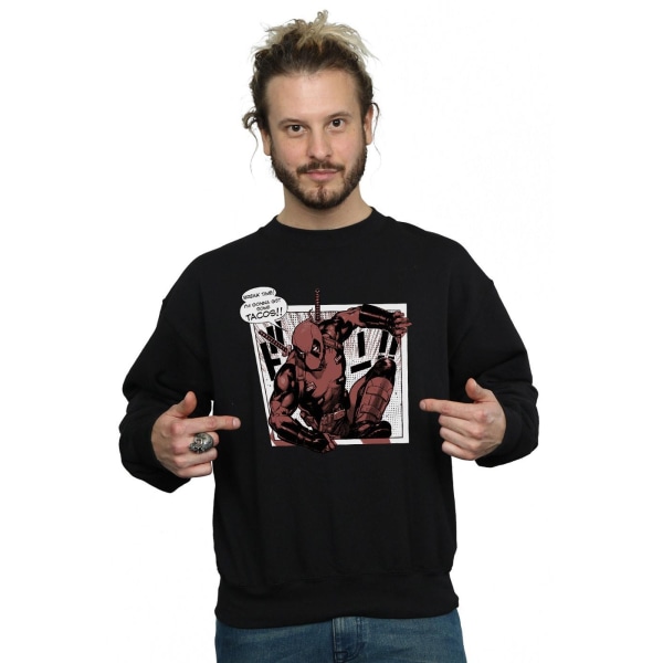 Marvel Mens Deadpool Breaktime Tacos Sweatshirt 3XL Svart Black 3XL