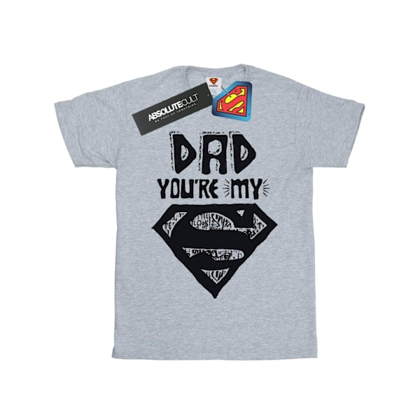 DC Comics Girls Superman Super Dad Bomull T-shirt 7-8 år Spo Sports Grey 7-8 Years