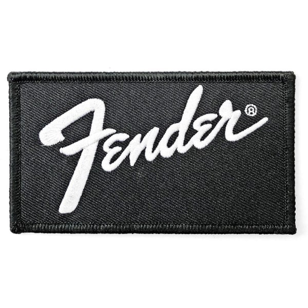 Fender Logotyp Standard Iron On Patch One Size Svart/Vit Black/White One Size