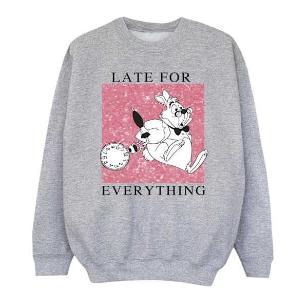 Disney Girls Alice In Wonderland White Rabbit Sweatshirt 9-11 år Sports Grey 9-11 Years