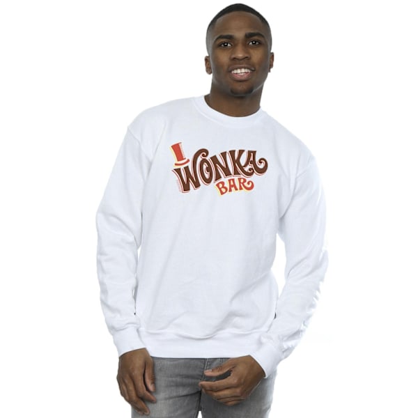 Willy Wonka Herr Bar Logo Sweatshirt M Vit White M