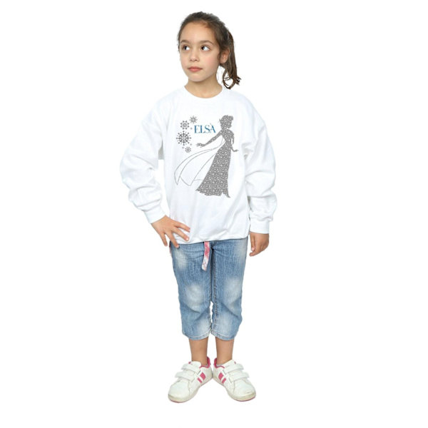 Disney Girls Frozen Elsa Jul Silhouette Sweatshirt 5-6 År White 5-6 Years