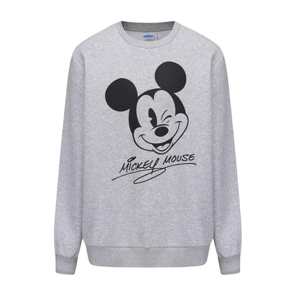 Disney Herr Mickey Mouse Sweatshirt i bomullsblandning S Grå Grey S