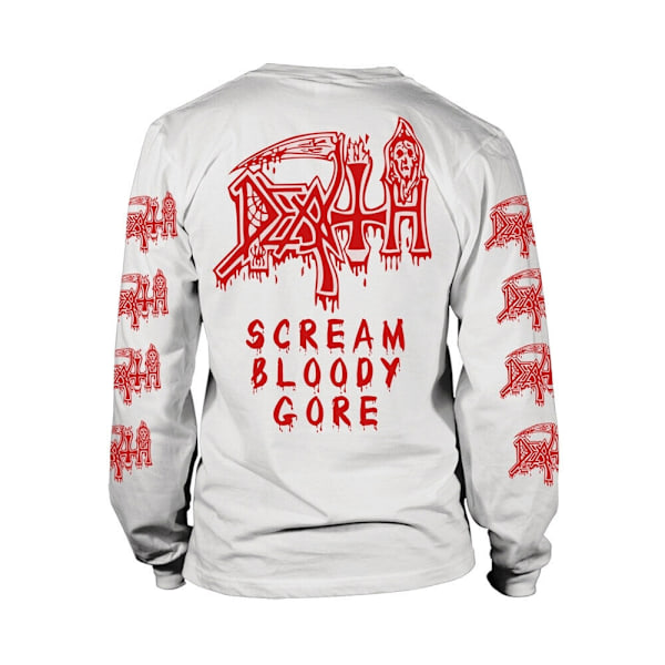 Death Unisex Vuxen Scream Bloody Gore Långärmad T-shirt L Vit White L