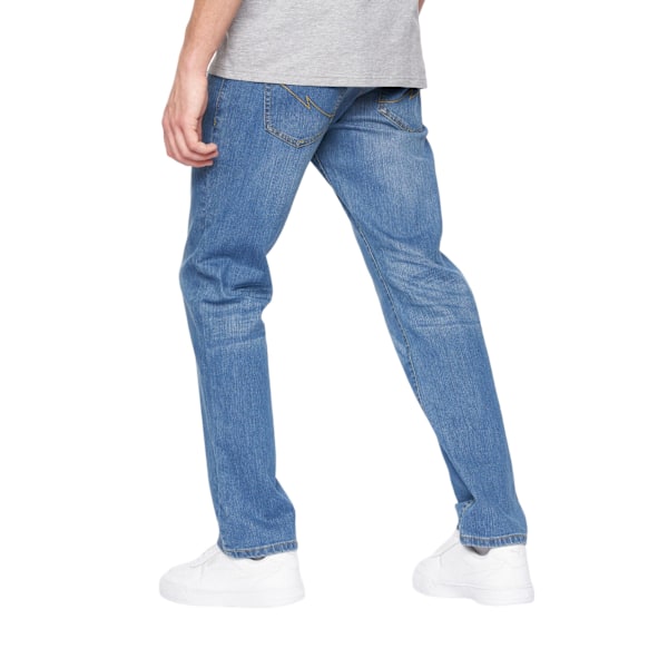 Crosshatch herr Bandol raka ben jeans 34R ljus tvätt Light Wash 34R