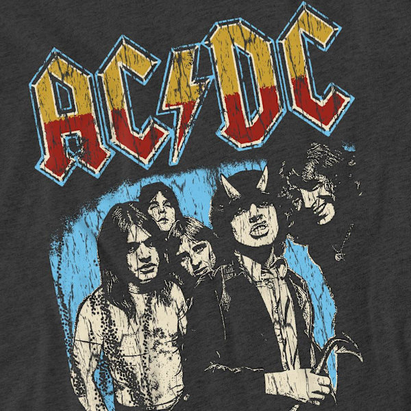 AC/DC Unisex Vuxen World Tour 79 T-Shirt L Kolgrå Charcoal L