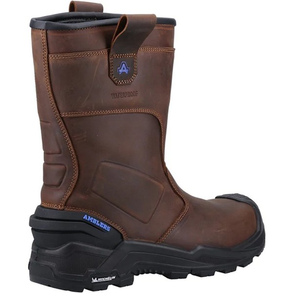 Amblers Herr AS983C Conqueror Rigger Grain Läder Säkerhetskängor Brown 10.5 UK