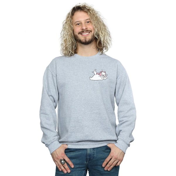Disney Aristocats Marie Sweet Bakside Brösttryck Sweatshirt för Herrar Sports Grey 4XL