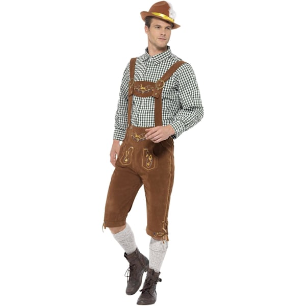 Smiffys Herr Deluxe Traditionell Hans Bayersk Kostymset M Bro Brown/Black/White M