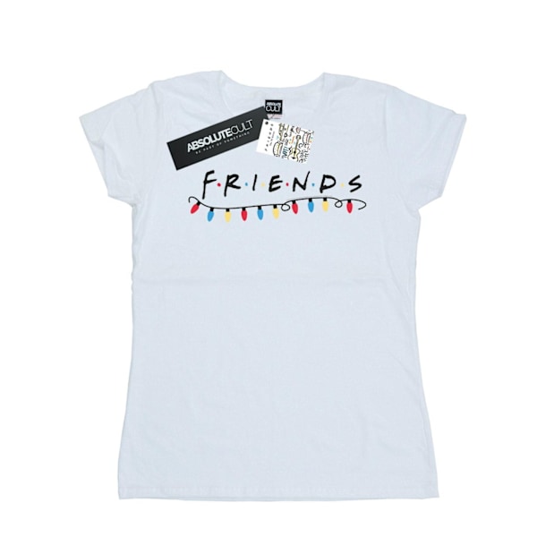 Friends Dam/Kvinnor Julbelysning Bomull T-shirt XXL Vit White XXL