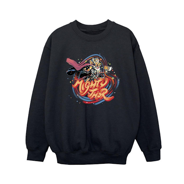 Marvel Boys Thor Love And Thunder Mighty Thor Swirl Sweatshirt Black 3-4 Years