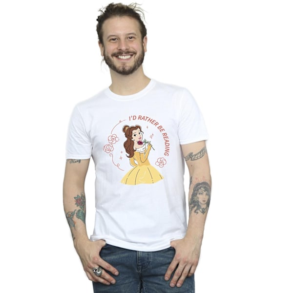 Disney Herrar Skönheten och Odjuret Jag Skulle Hellre Läsa T-shirt White 4XL