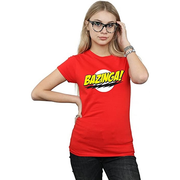 The Big Bang Theory Dam/Kvinnor Bazinga Bomull T-Shirt L Röd Red L