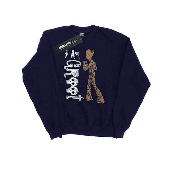 Marvel Mens Avengers Infinity War I Am Teenage Groot Sweatshirt Navy Blue M