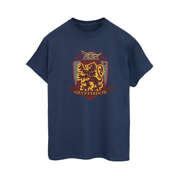 Harry Potter Dam/Kvinnor Gryffindor Bröst Badge Bomull Pojkvän Navy Blue XXL