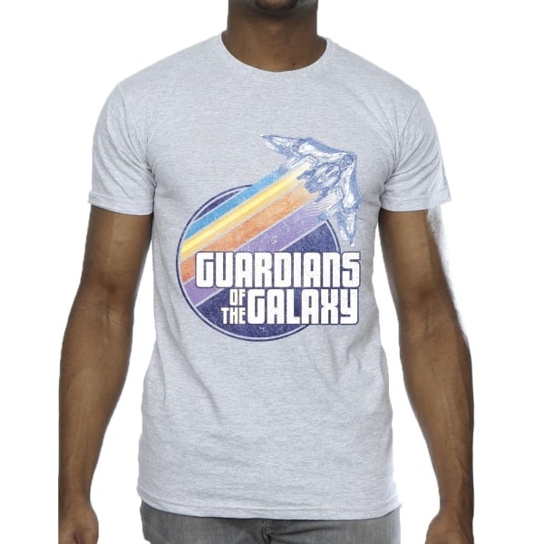 Guardians Of The Galaxy Mens Badge Rocket T-Shirt 3XL Sports Gr Sports Grey 3XL