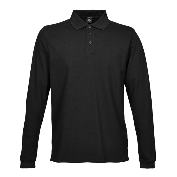 Tee Jays Herr Luxury Stretch långärmad pikétröja 2XL Svart Black 2XL