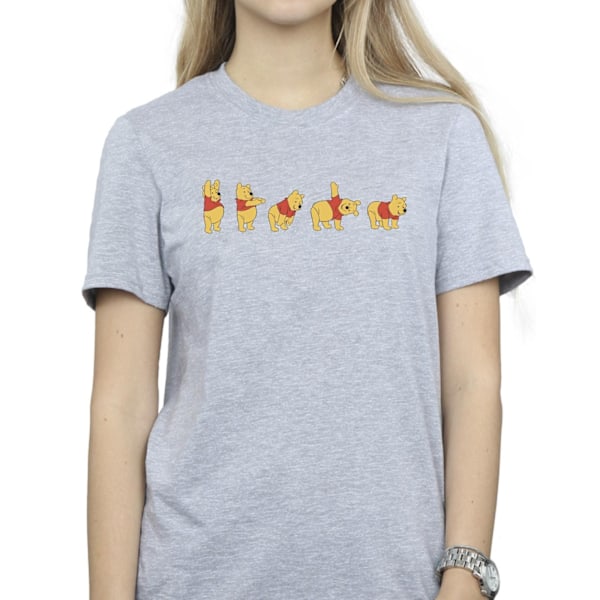 Disney Dam/Kvinnor Winnie The Pooh Stretching Bomull Boyfriend Sports Grey 4XL