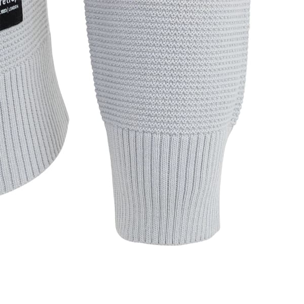 Firetrap Herr Stickad Tröja med Rund Hals L Ljusgrå Light Grey L