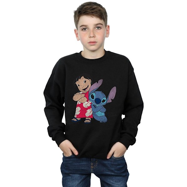 Lilo & Stitch Klassisk Sweatshirt för Pojkar 7-8 År Svart Black 7-8 Years