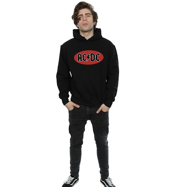 AC/DC Herr Röd Cirkel Logo Hoodie S Svart Black S