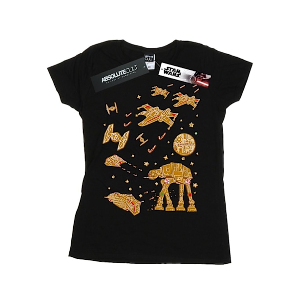 Star Wars Dam/Damer Gingerbread Battle Bomull T-shirt M Svart Black M