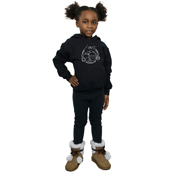 Harry Potter Flickor Ravenclaw Sigill Hoodie 5-6 År Svart Black 5-6 Years
