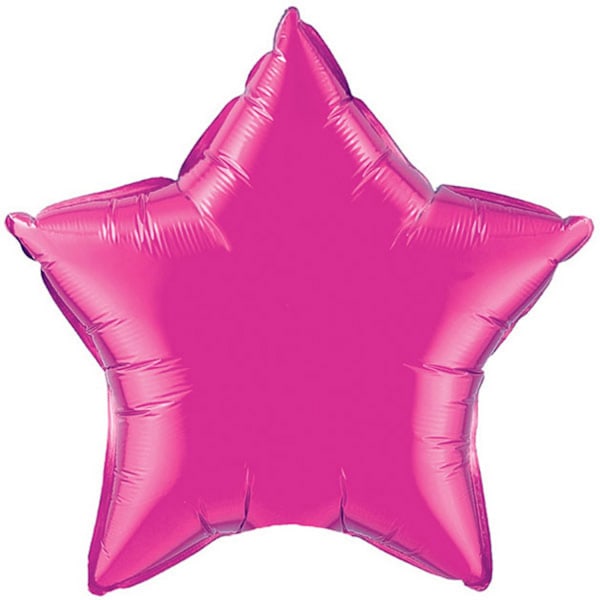 Qualatex 91 cm Stjärnformad Enfärgad Folieballong One Size Magenta Magenta One Size