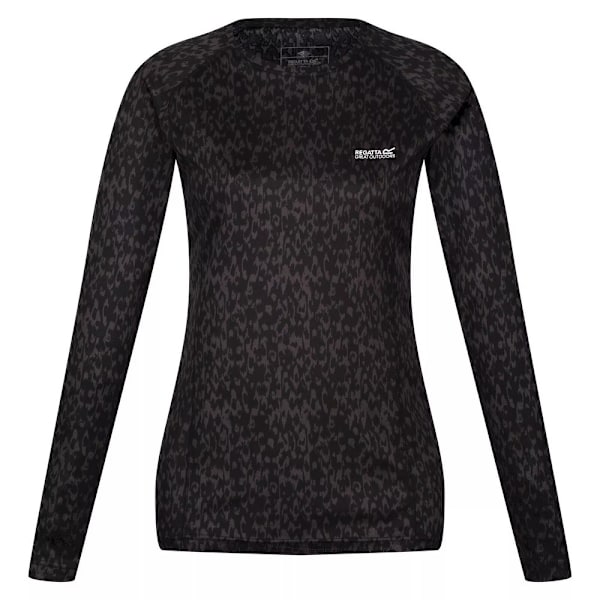 Regatta Dam/Kvinnor Bampton Tryckt Långärmad T-shirt 18 U Black 18 UK