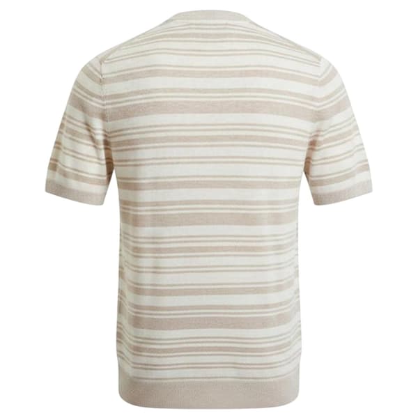Ted Baker Herr Stickad Ribbad T-shirt L Ecru Ecru L