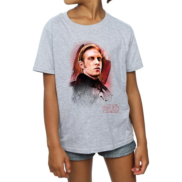 Star Wars Girls The Last Jedi General Hux Borstad Bomull T-Shir Sports Grey 12-13 Years