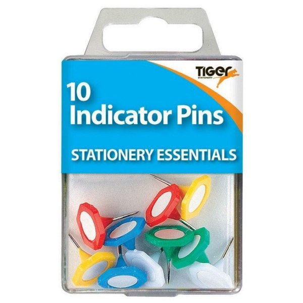 Tiger Stationery Essential Indicator Pins (Pack med 10) One Size Multicoloured One Size