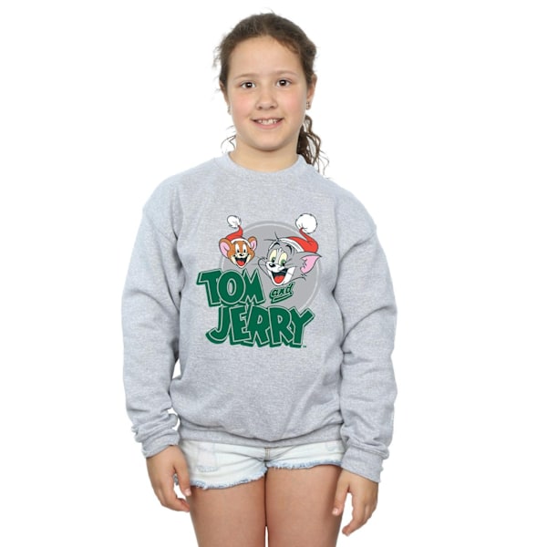 Tom And Jerry Girls Julhälsningar Sweatshirt 5-6 År Sp Sports Grey 5-6 Years