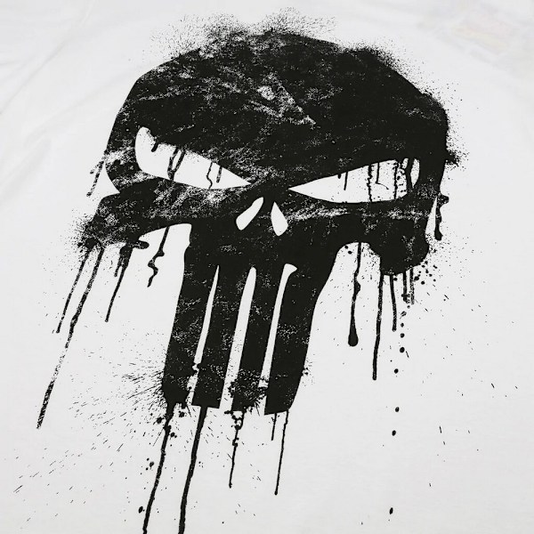 The Punisher Herr T-shirt med dödskalle XL Vit White XL