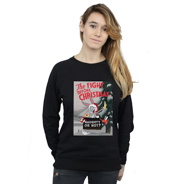 Looney Tunes Dam/Damer The Fight Before Christmas Sweatshirt Black S