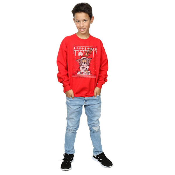 Tom And Jerry Pojkar Jul Fair Isle Sweatshirt 12-13 År R Red 12-13 Years