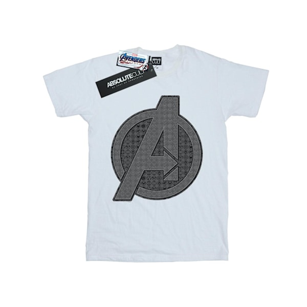 Marvel Girls Avengers Endgame Iconic Logo Bomull T-shirt 9-11 år White 9-11 Years