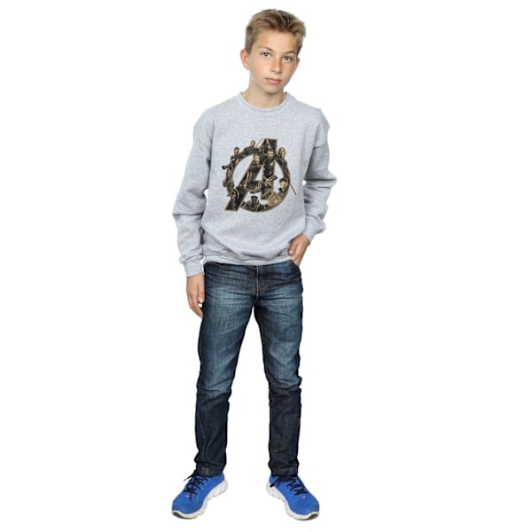Marvel Boys Avengers Infinity War Marvel Logo Sweatshirt 7-8 år Sports Grey 7-8 Years