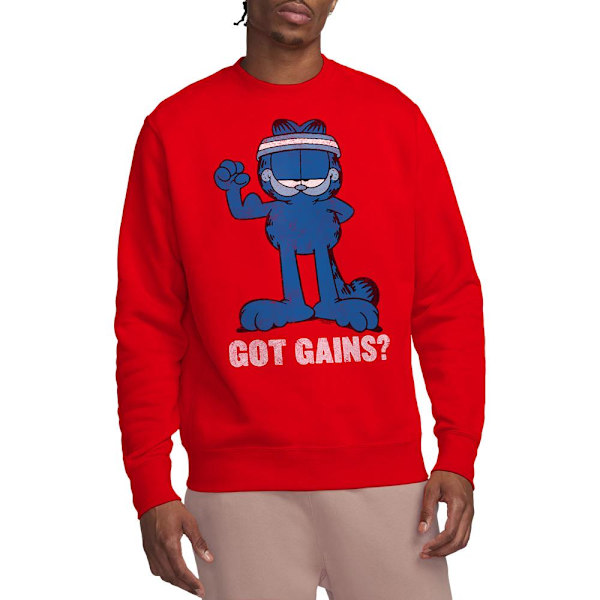 Garfield Unisex Vuxen Got Gains Sweatshirt M Röd Red M